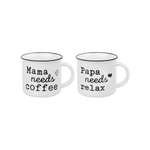 Кружка Elan Gallery 2 штуки 400 мл Papa needs relax. Mama needs coffee
