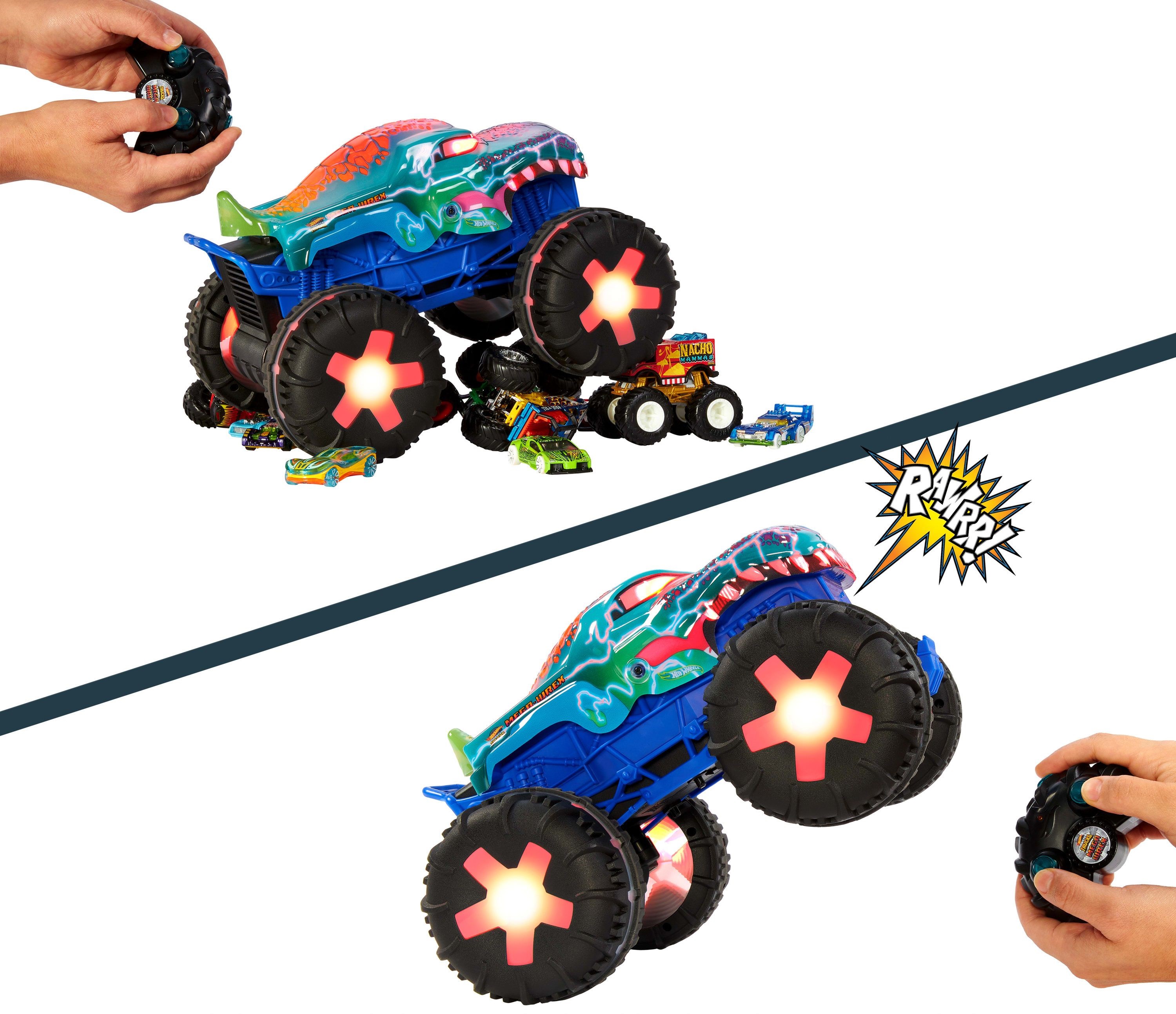 Машинка Hot Wheels Monster Trucks Живой Врекс R/C 1:15 - фото 3