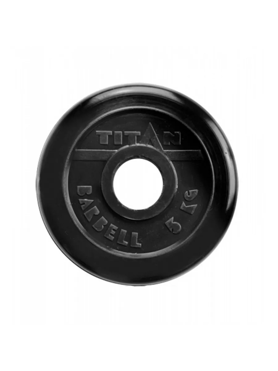 Диск обрезиненный, блин для штанги KMS sport Титан d 51 мм чёрный 5,0 кг - фото 3