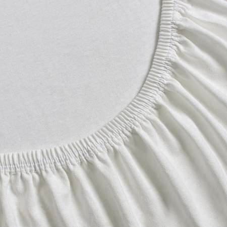 Простынь на резинке 160х80 Mrs.Stretch Mr.Jersy натяжная трикотажная цвет молочный