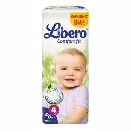 Подгузники Libero Comfort 4 (7-14 кг) 60 шт.