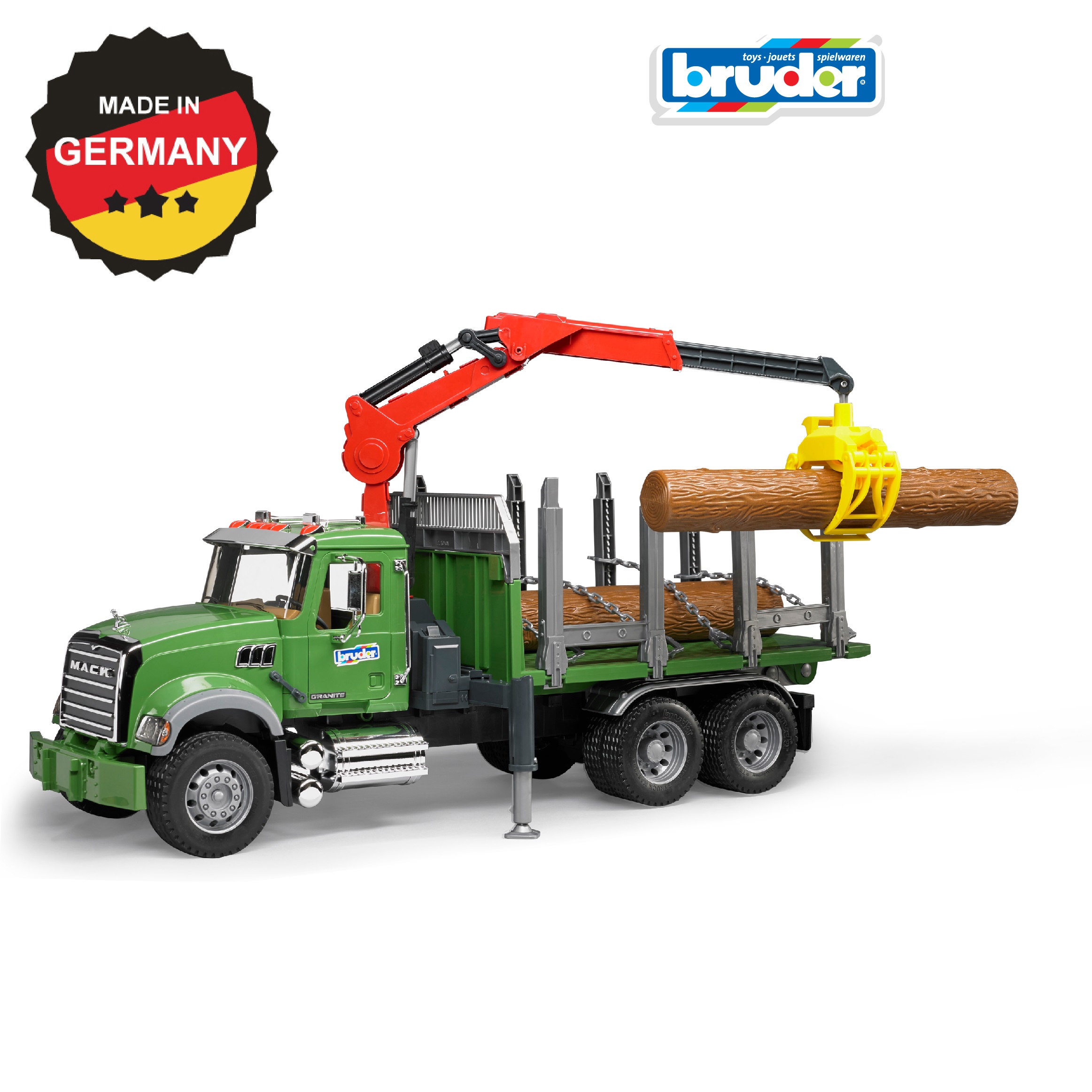 Грузовик Bruder MACK с портативным краном 1:16 02-824 - фото 1