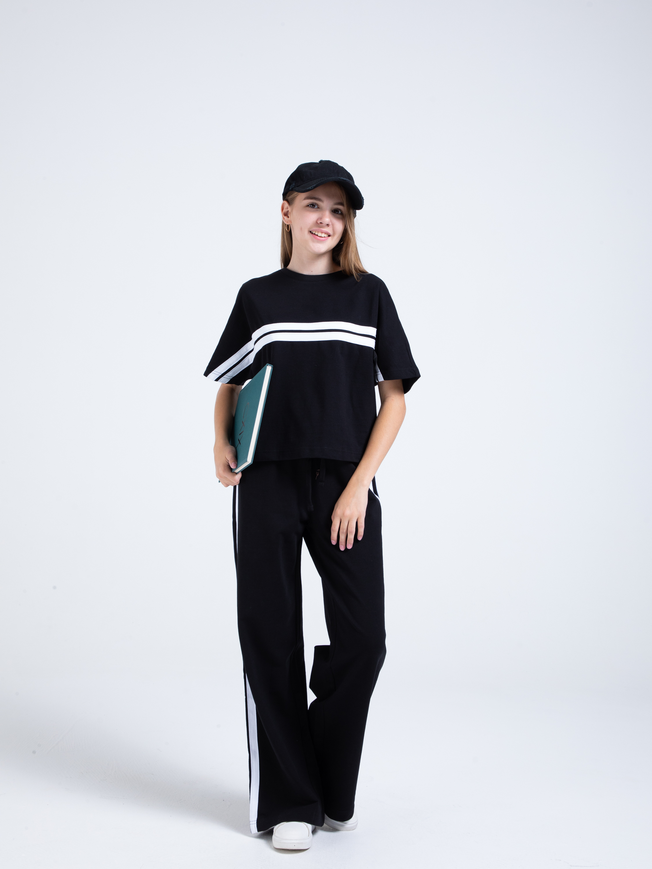 Футболка и брюки STELLA MODA 24401_черный - фото 1