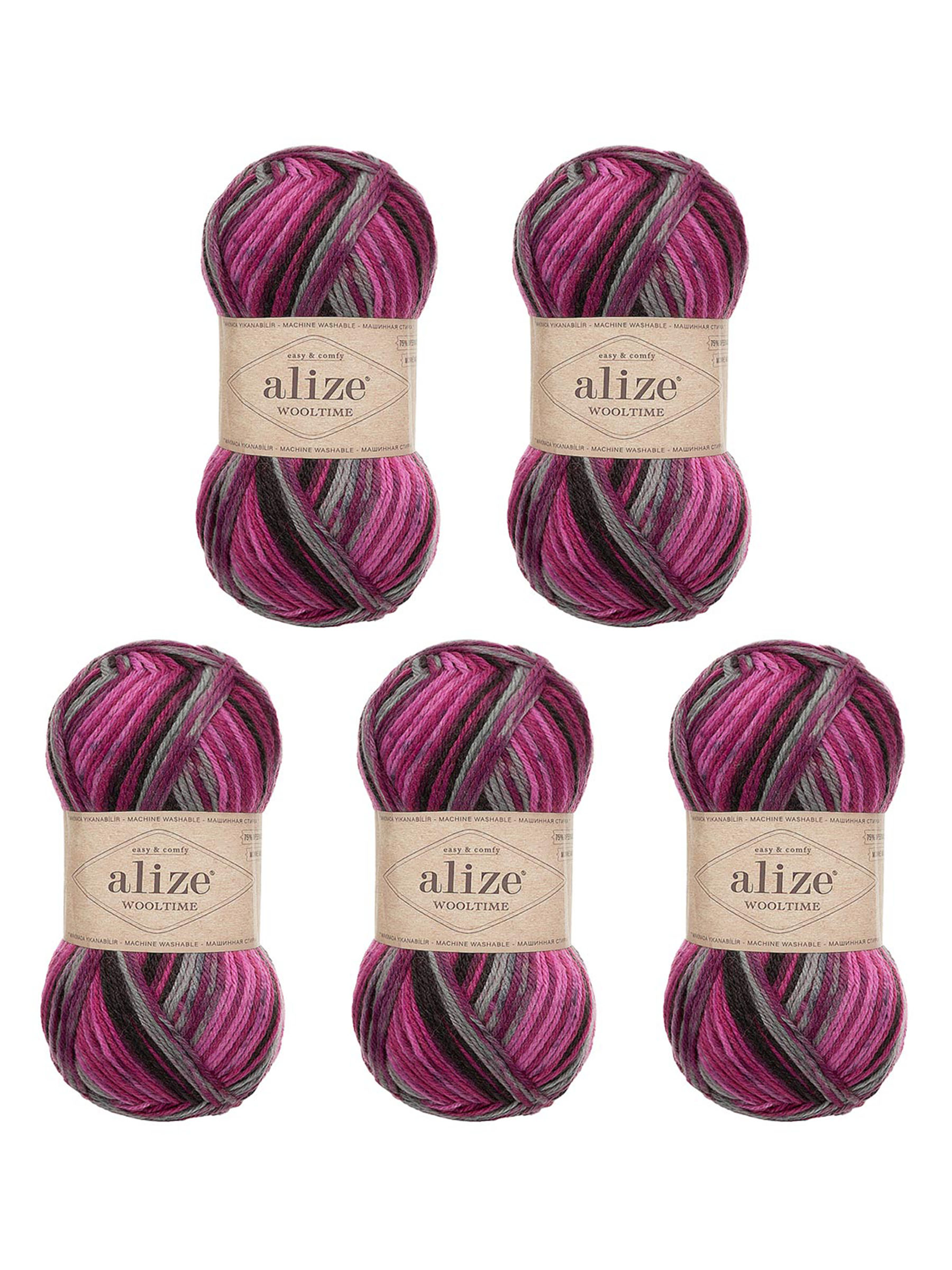 Пряжа полушерстяная Alize 100г 200м 5шт - фото 5