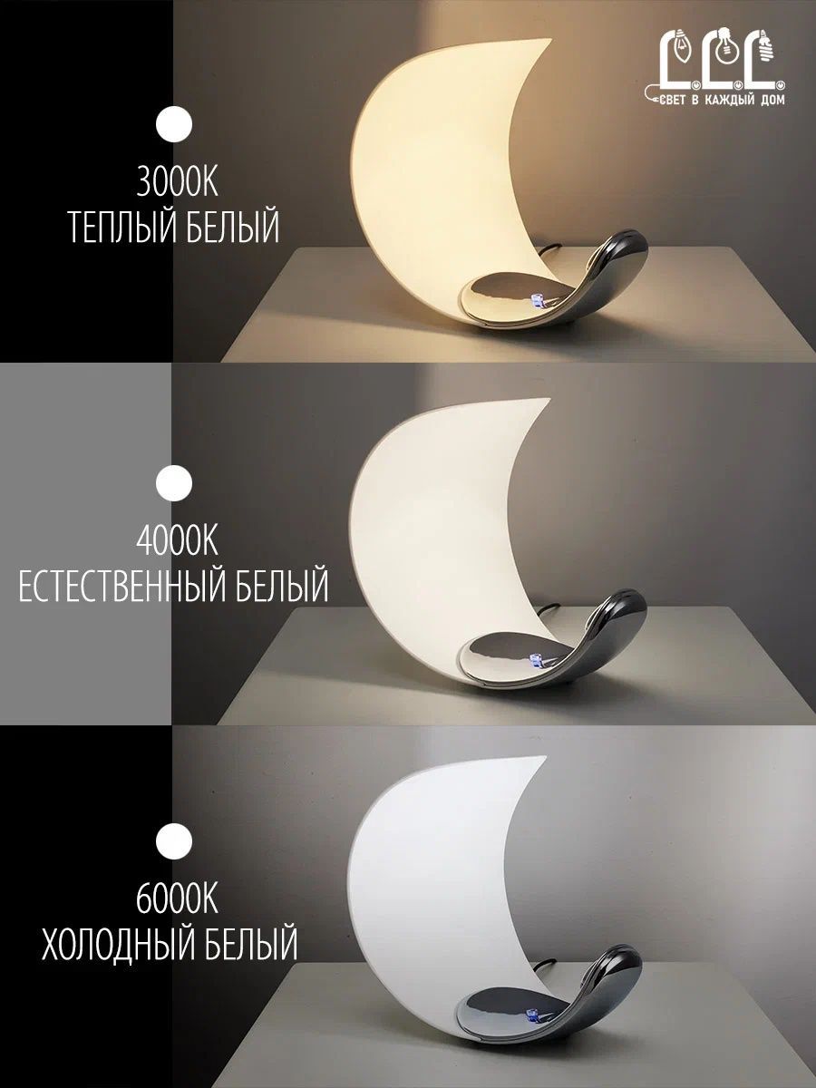 Настольный светильник LLL KT7027 хром Птицы с вращением на 360 градусов - фото 5
