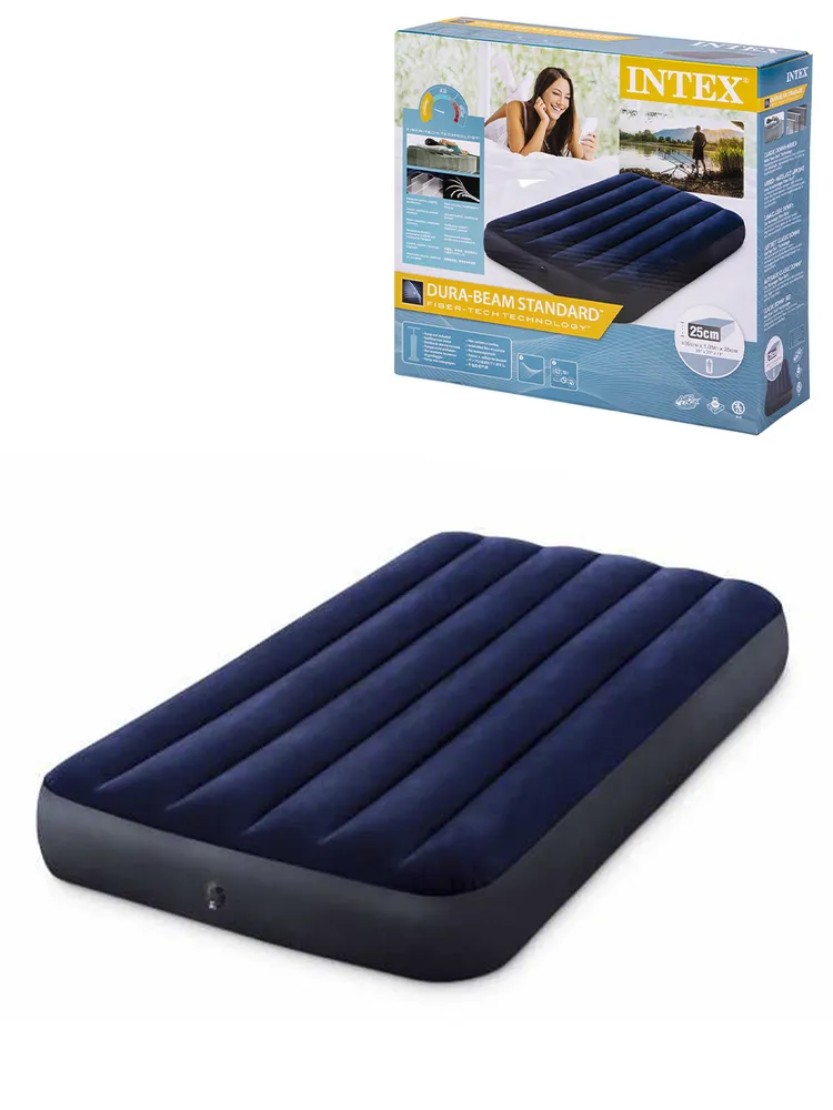 Матрас надувной Intex Classic Downy Airbed Fiber-tech / 99x191x25 см - фото 1