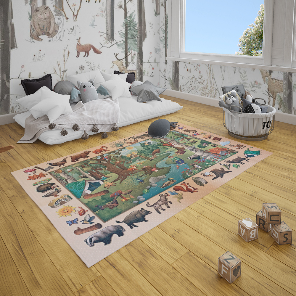 Детский складной коврик Achoka Животные леса 150 x 100 см 1 шт. - фото 1
