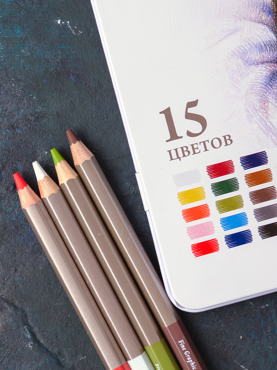 Карандаши цветные Малевичъ 15 шт. - фото 14