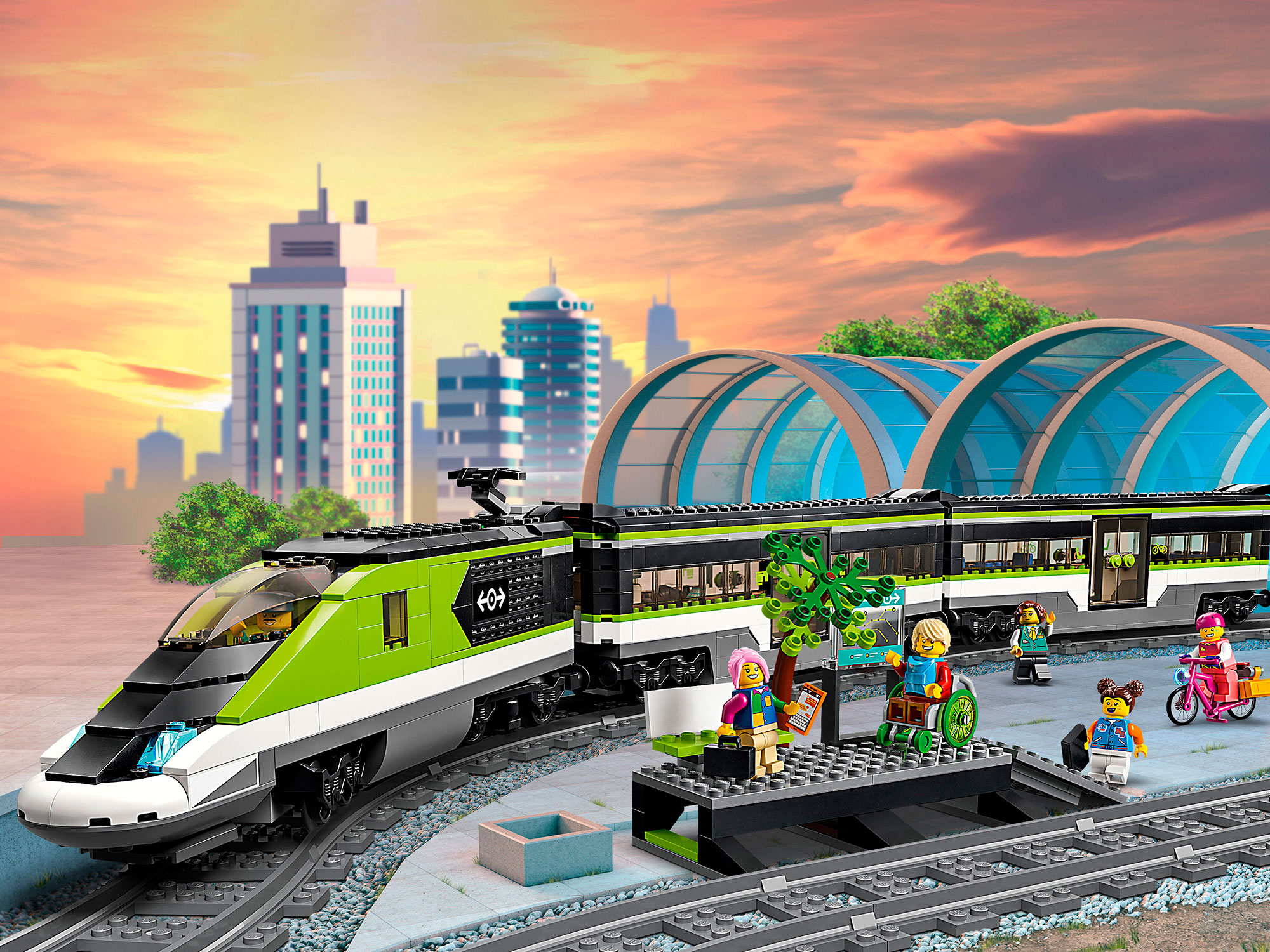 Конструктор LEGO City Пассажирский поезд-экспресс блочный - фото 3