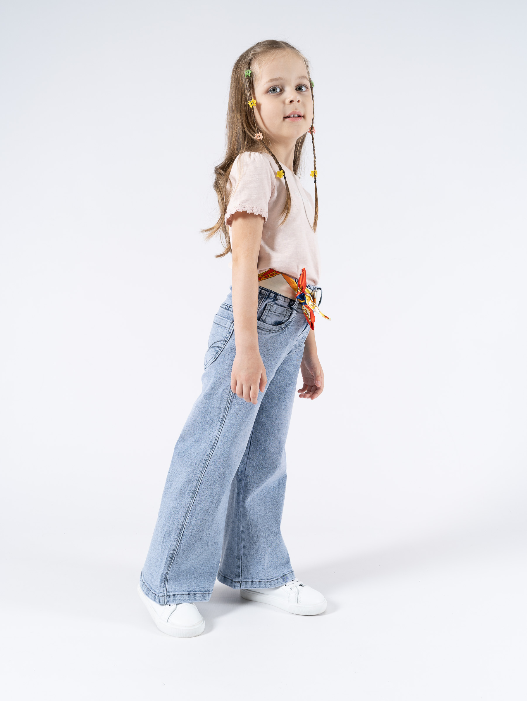 Джинсы TiGaDa джинсы/палаццо/девочки/голубой - фото 6