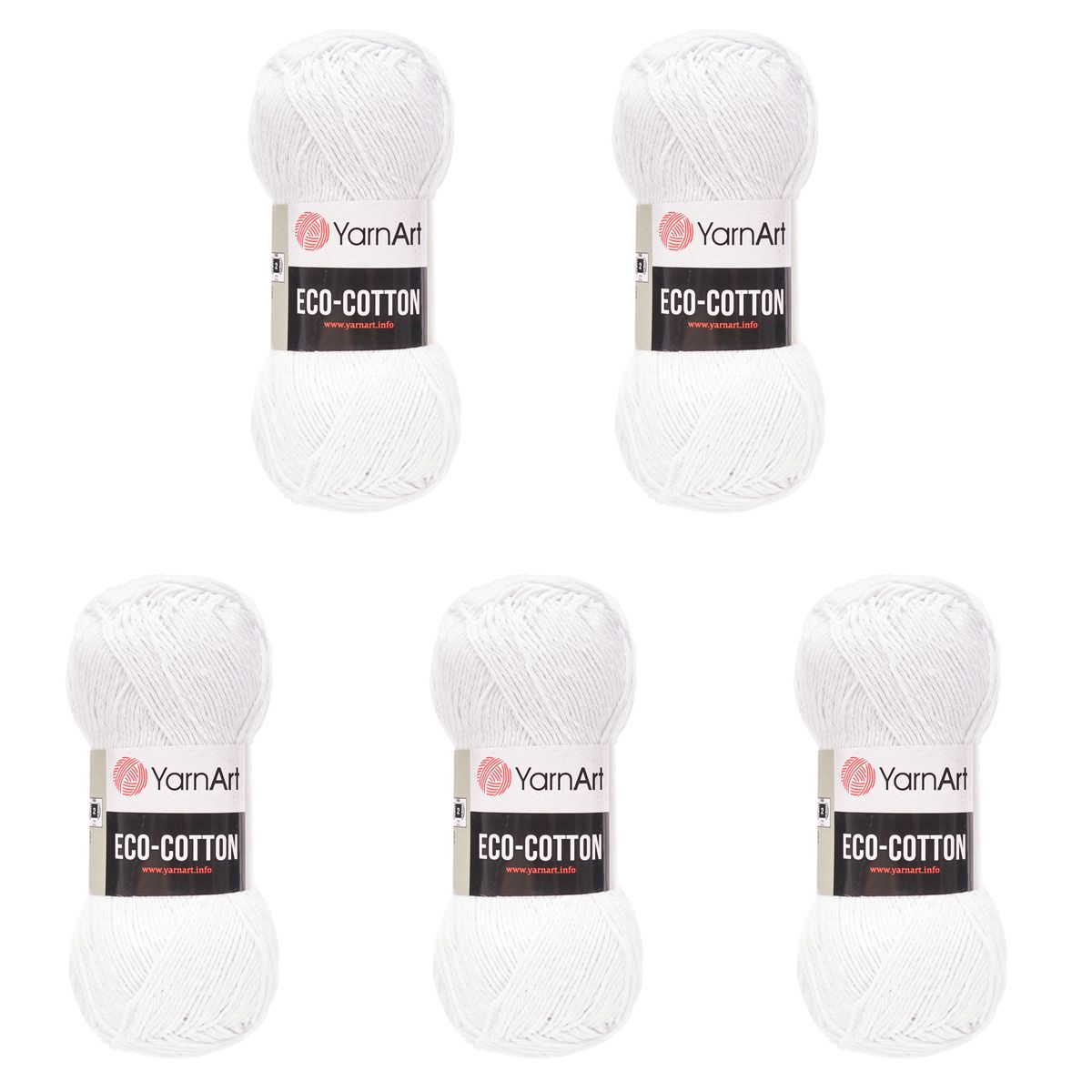 Пряжа YarnArt Eco Cotton комфортная для летних вещей 100 г 220 м 760 белый 5 мотков - фото 8