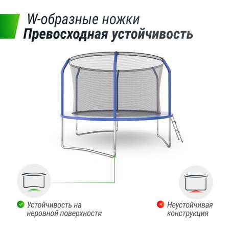 Батут каркасный supreme basic UNIX line 10 ft Blue диаметр 305 см вес до 150 кг диаметр прыжковой зоны 250 см