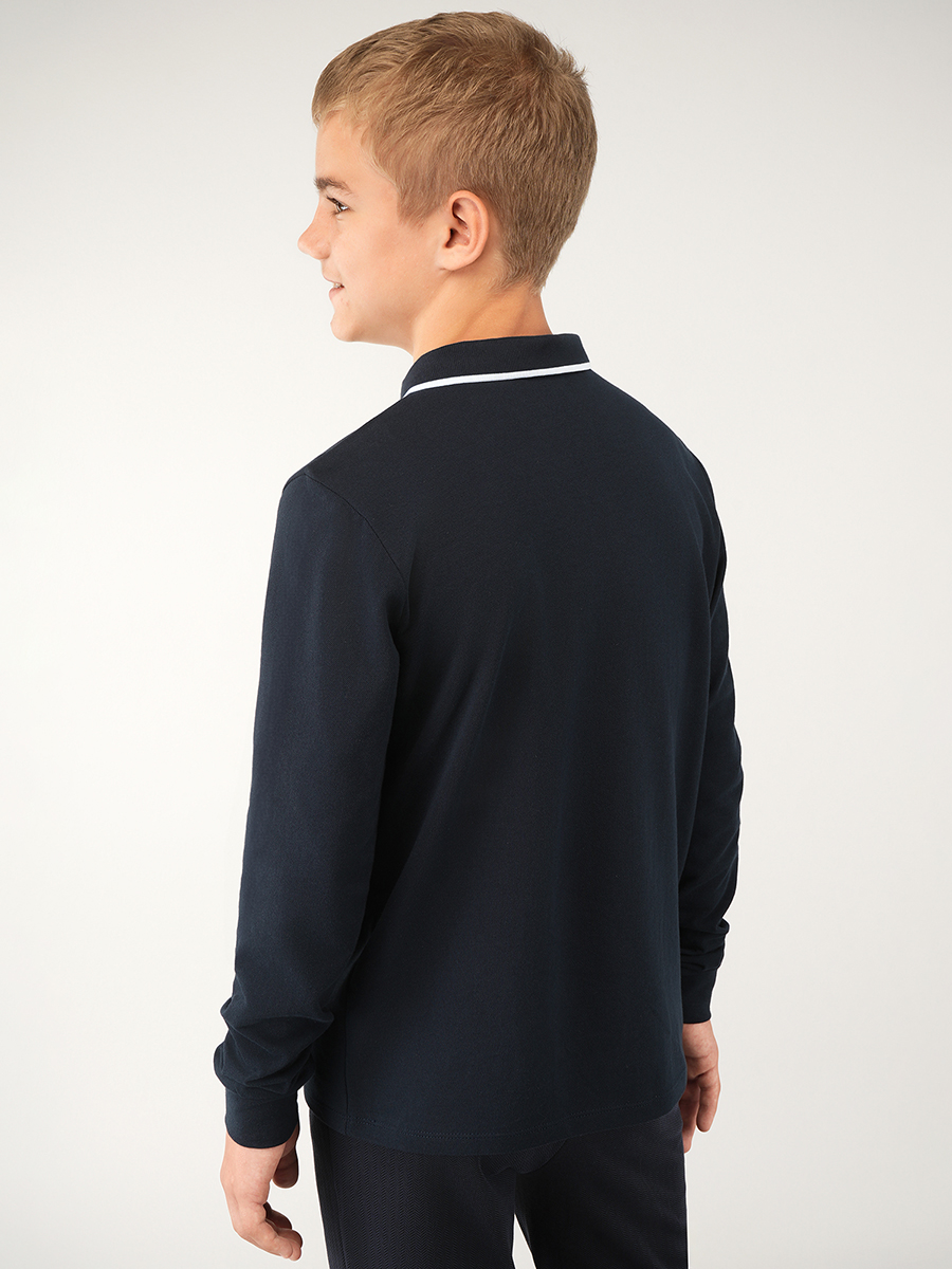 Рубашка-поло HappyFox HF77146т.синий.с.белой.полоской - фото 6