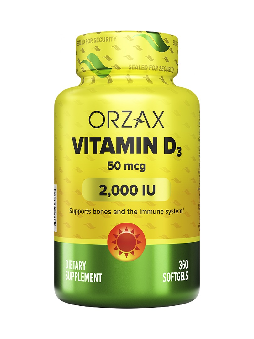 Витамин D3 2000 МЕ ORZAX Vitamin D3 2000 IU 360 капсул - фото 1