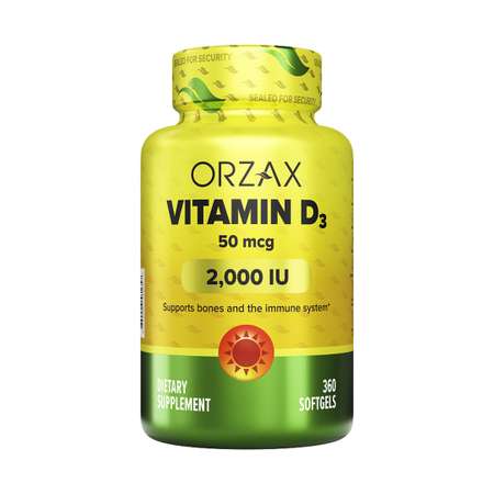 Витамин D3 2000 МЕ ORZAX Vitamin D3 2000 IU 360 капсул