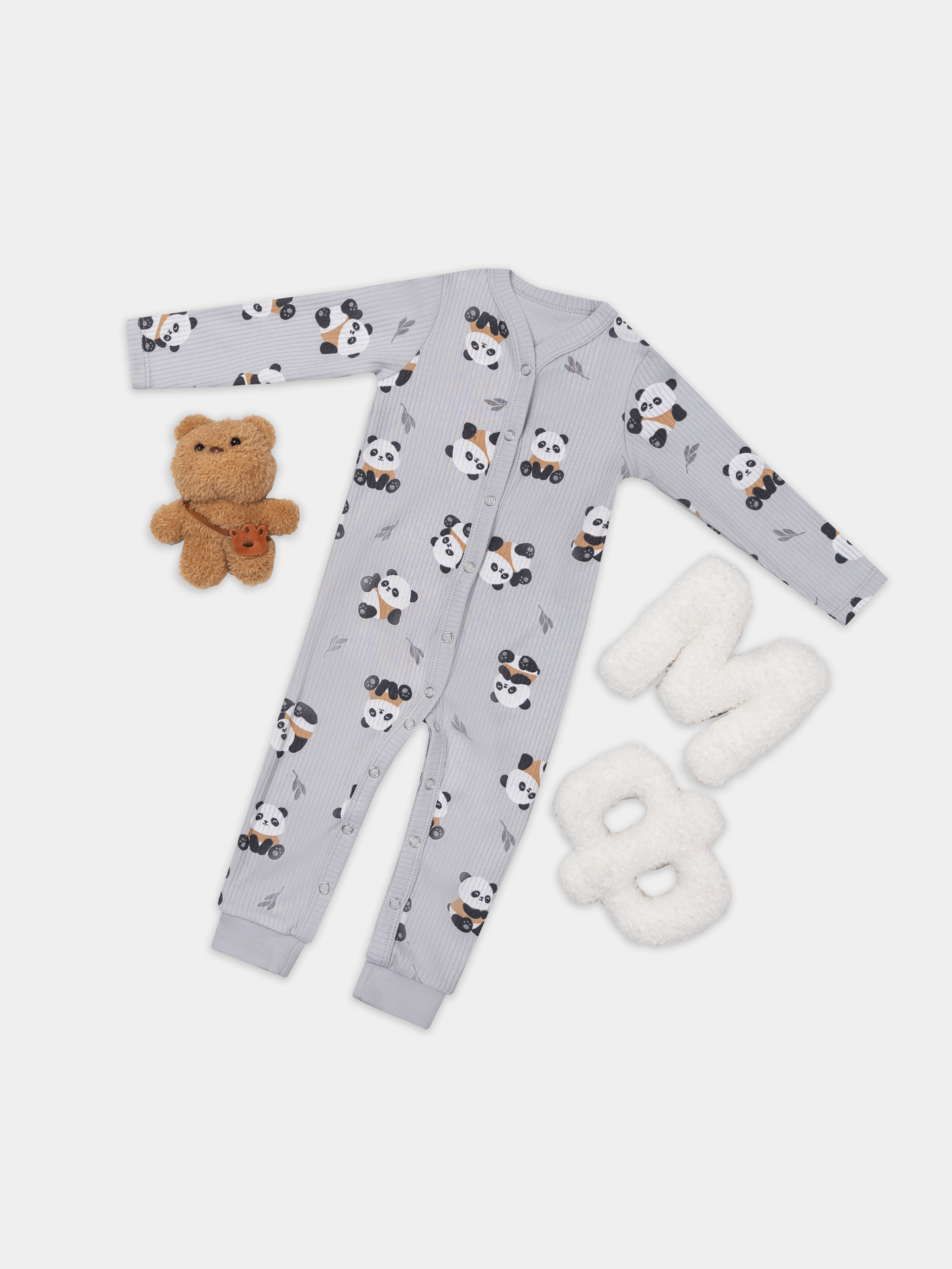 Комбинезон Mark Formelle (Марк Формэль) 14012/пандочки на сером - фото 1