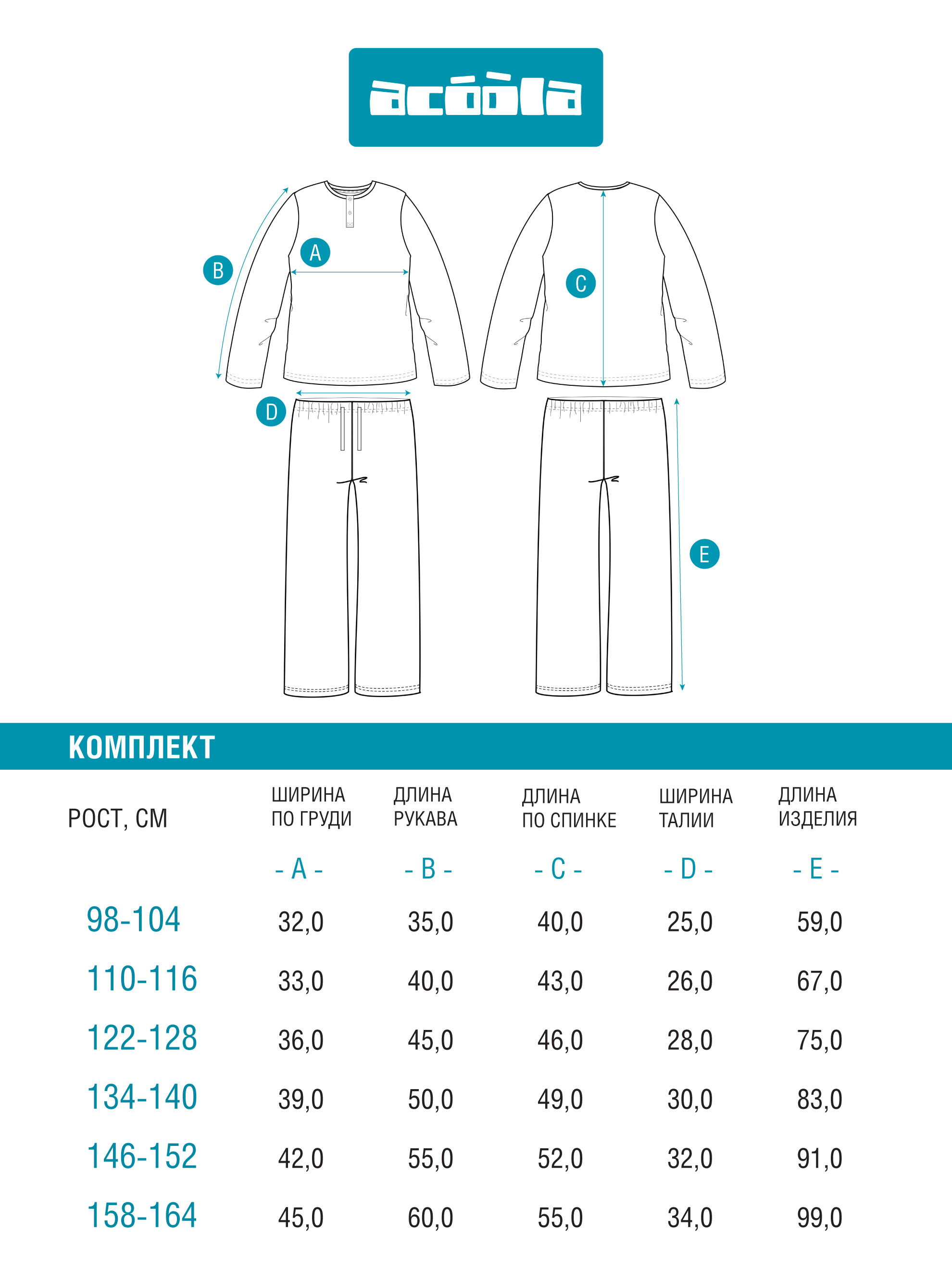 Пижама Acoola 20134280023_0092942 - фото 8