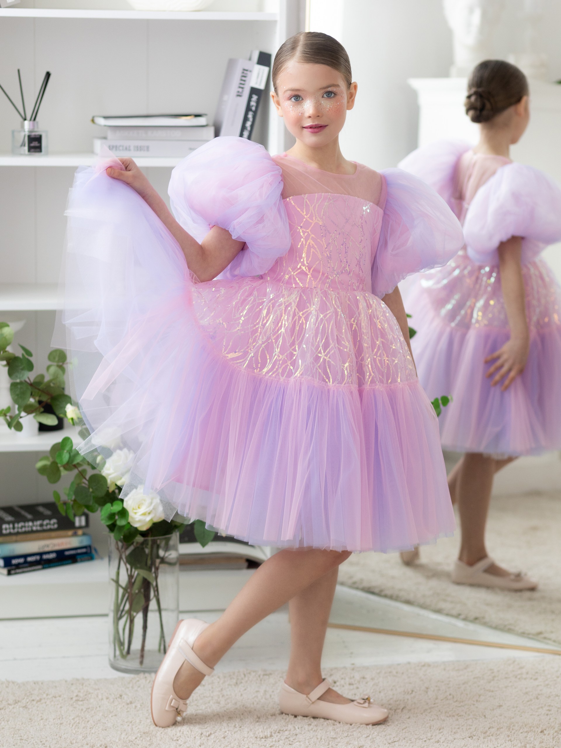 Платье LELUkids LK.CH.71B/розовый - фото 1