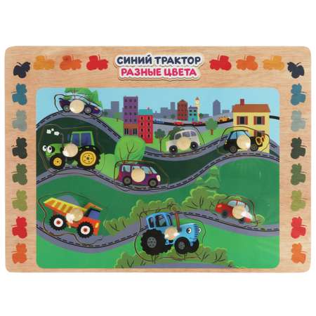 Игрушка Буратино Синий трактор Вкладыш с ручками 339362