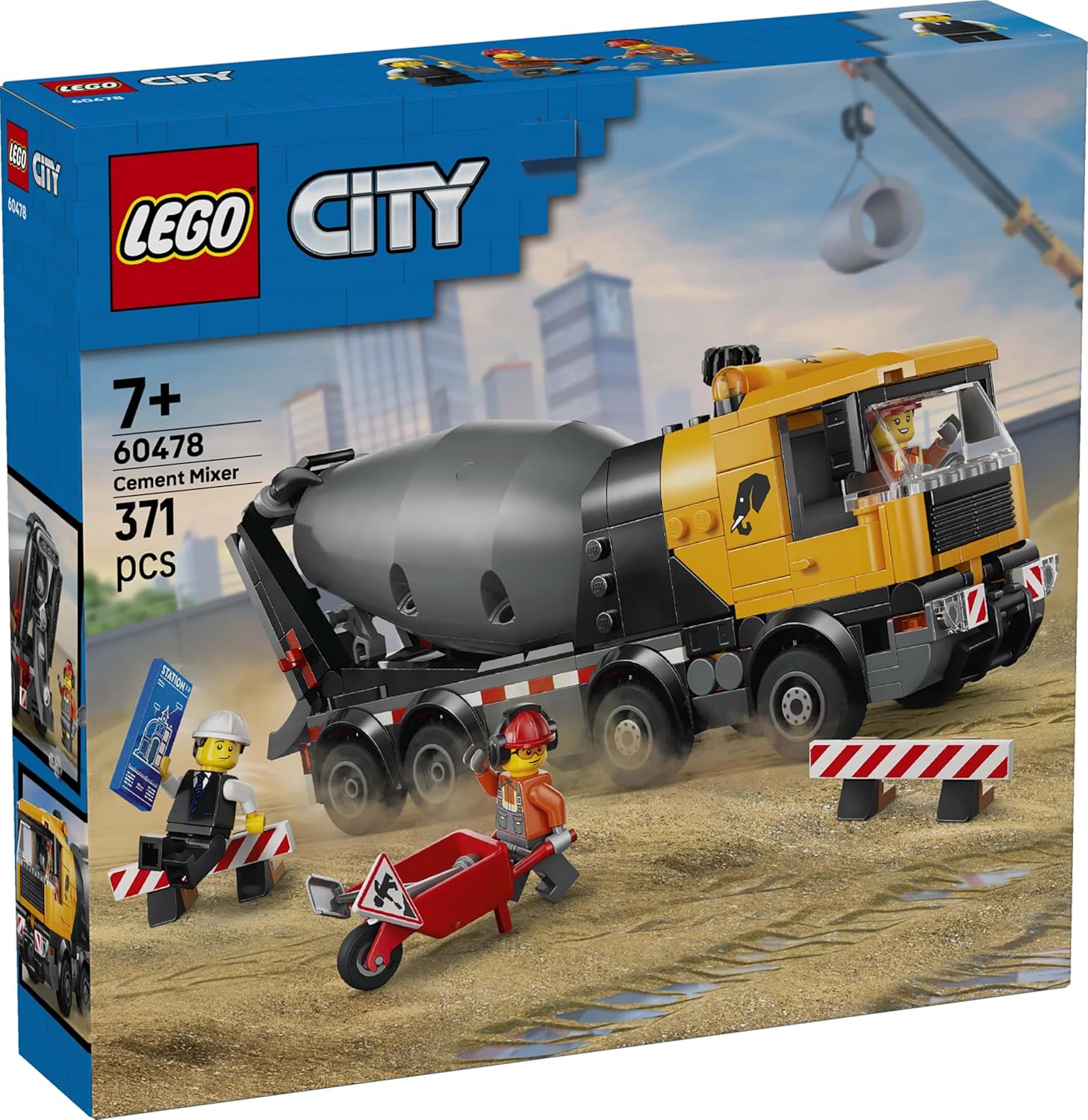Конструктор LEGO City Бетономешалка 371 дет. - фото 6