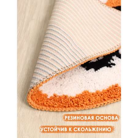 Коврик Доляна «Корги» 50×40 см цвет оранжевый