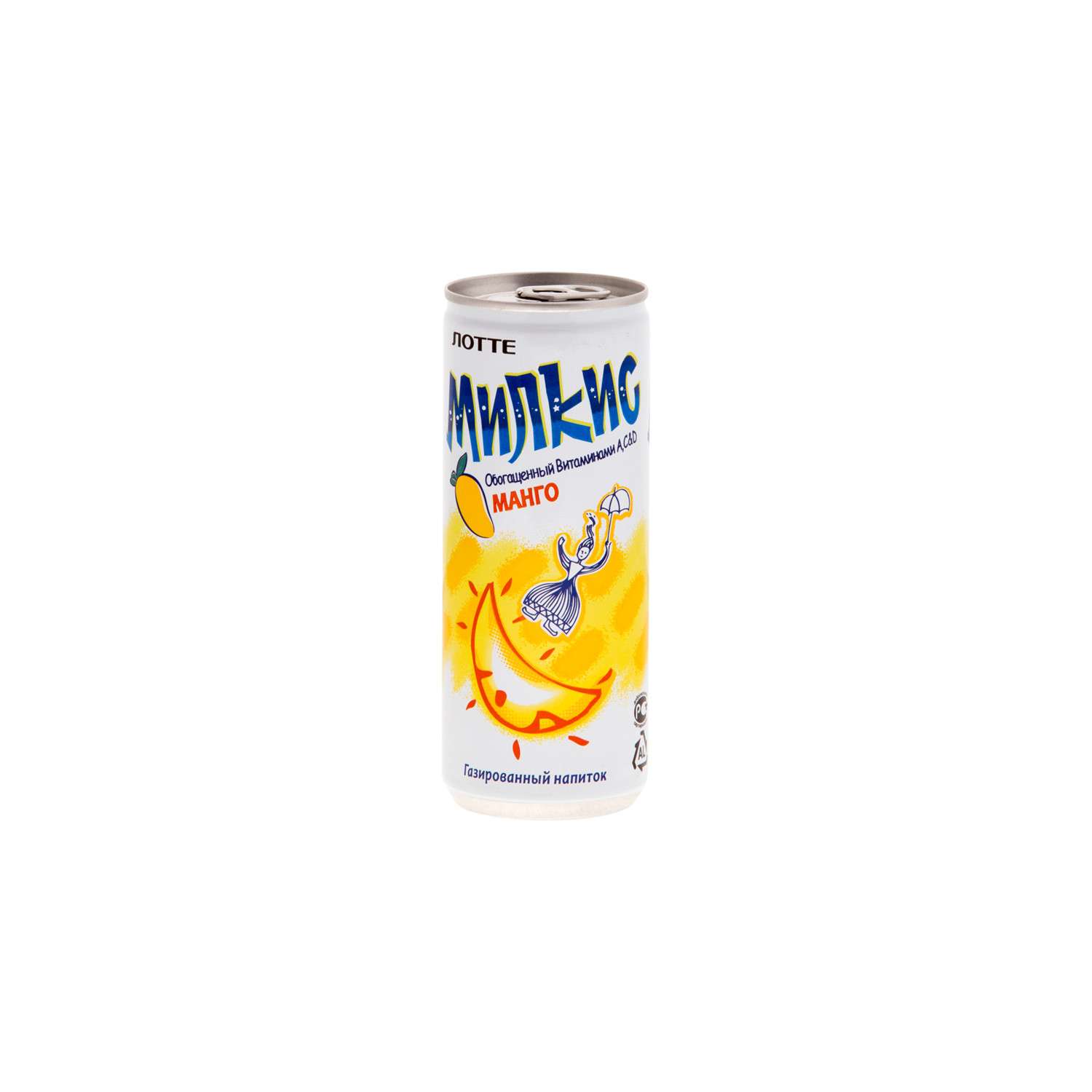 Напиток безалкогольный газированный Lotte Милкис Манго 0.25л - фото 1