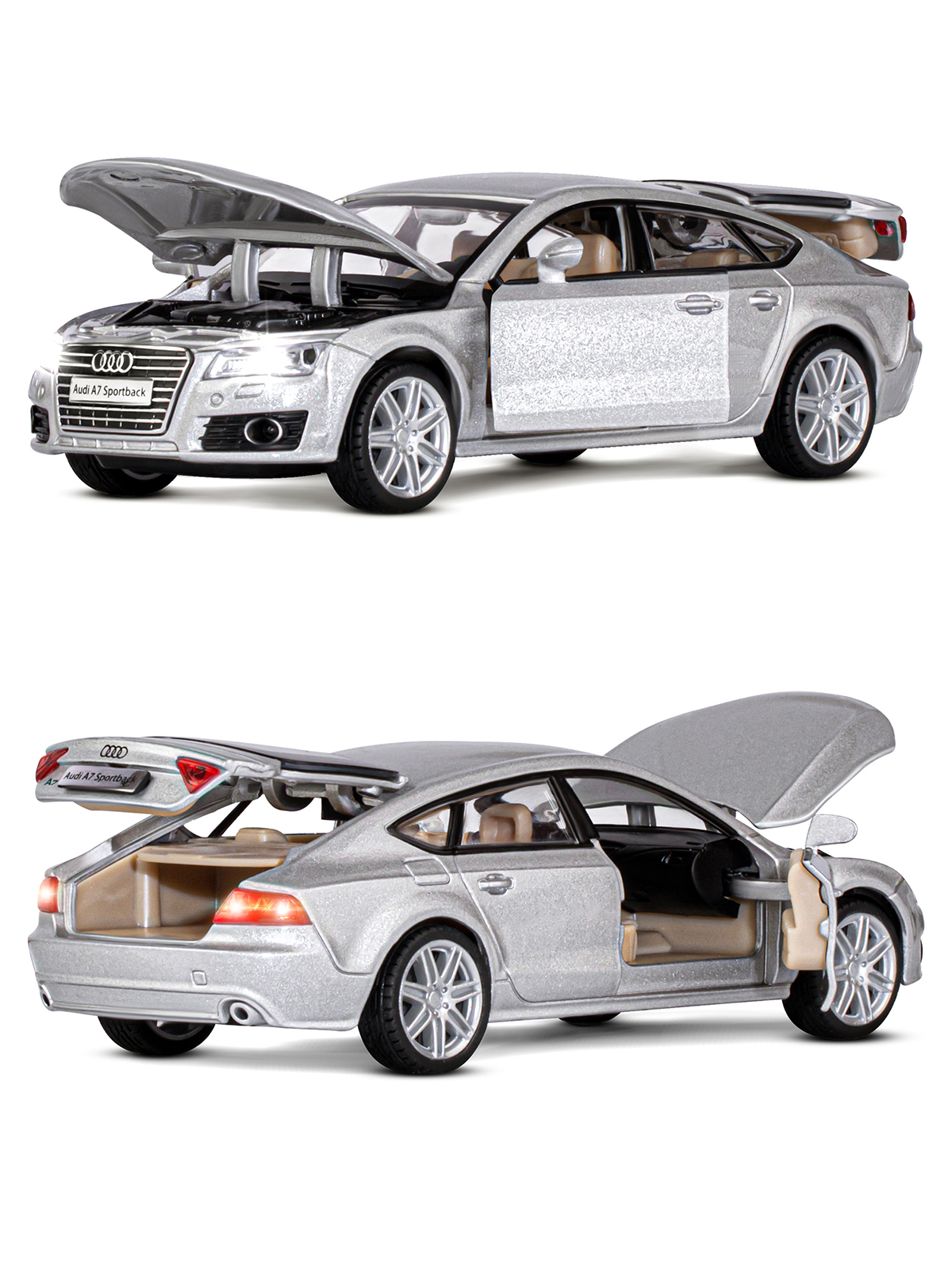 Автомобиль АВТОпанорама Audi A7 1:32 JB1251309 - фото 8