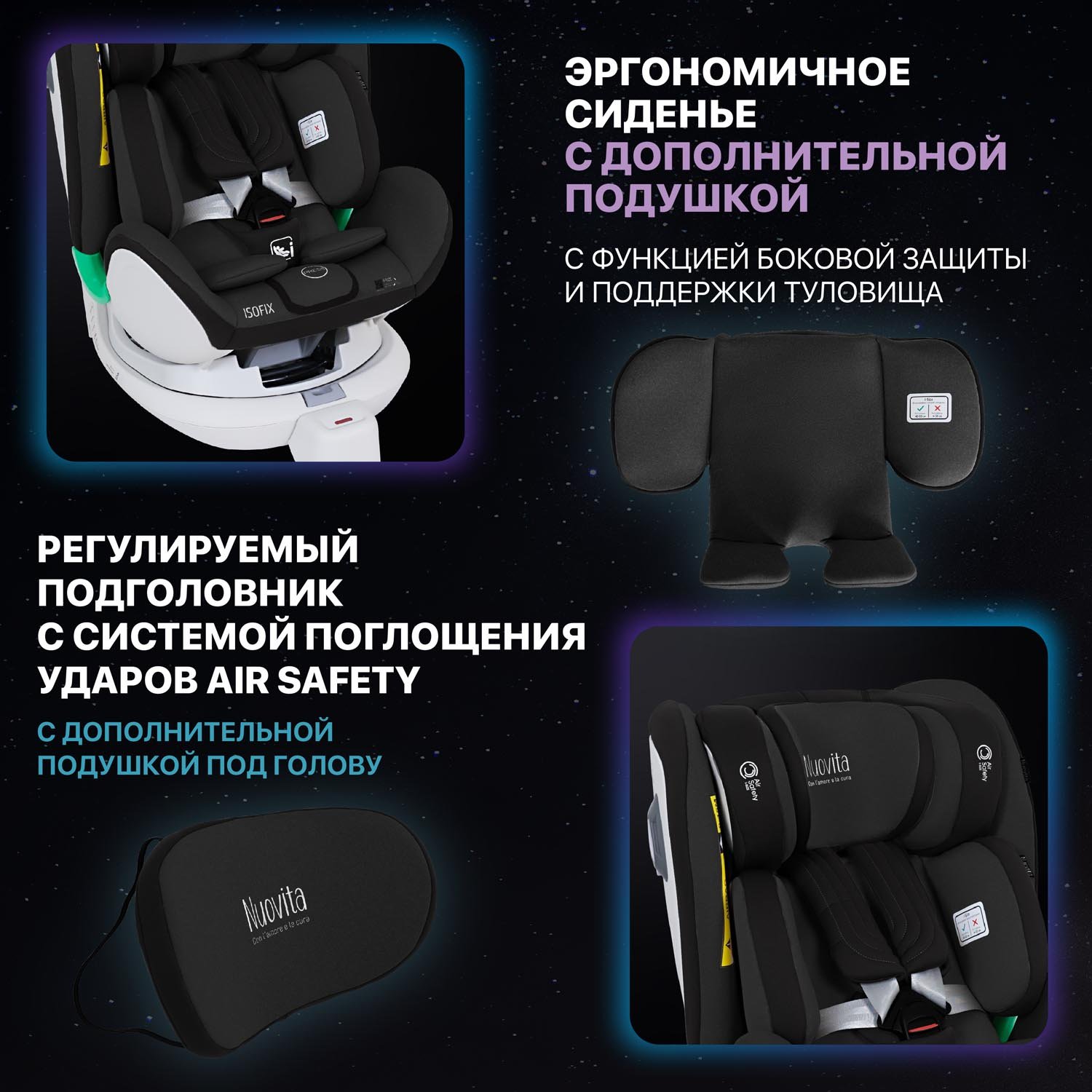 Автокресло Nuovita Maczione NiS1-1 Isofix 0+/1 (0-18 кг) черный - фото 9