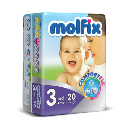 Подгузники Molfix Comfortfix 3 (4-9 кг) 20 шт.