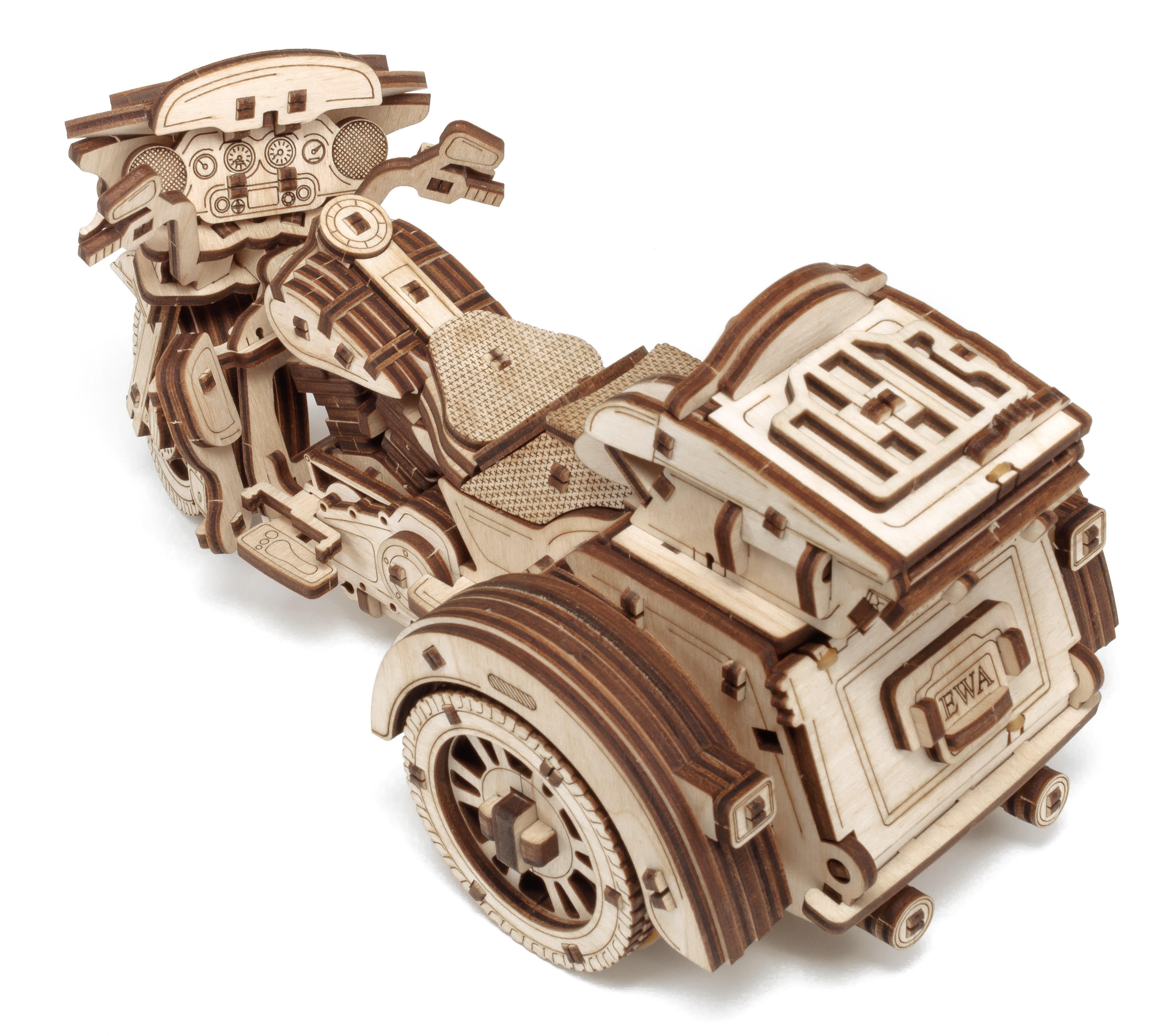 Сборная модель Eco Wood Art (EWA) Мотоцикл Трайк из дерева ETrike - фото 14
