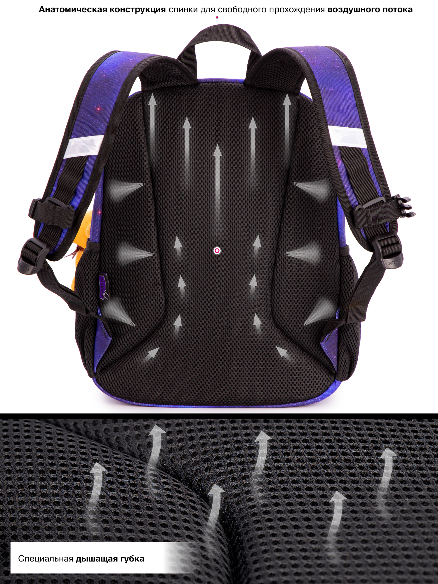 Рюкзак SkyName 17л анатомическая спинка+мишка - фото 8