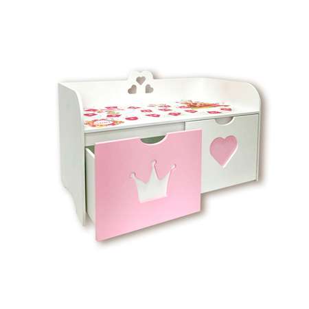 Скамья с ящиками для девочки Pema kids Скамья 80розовый принт