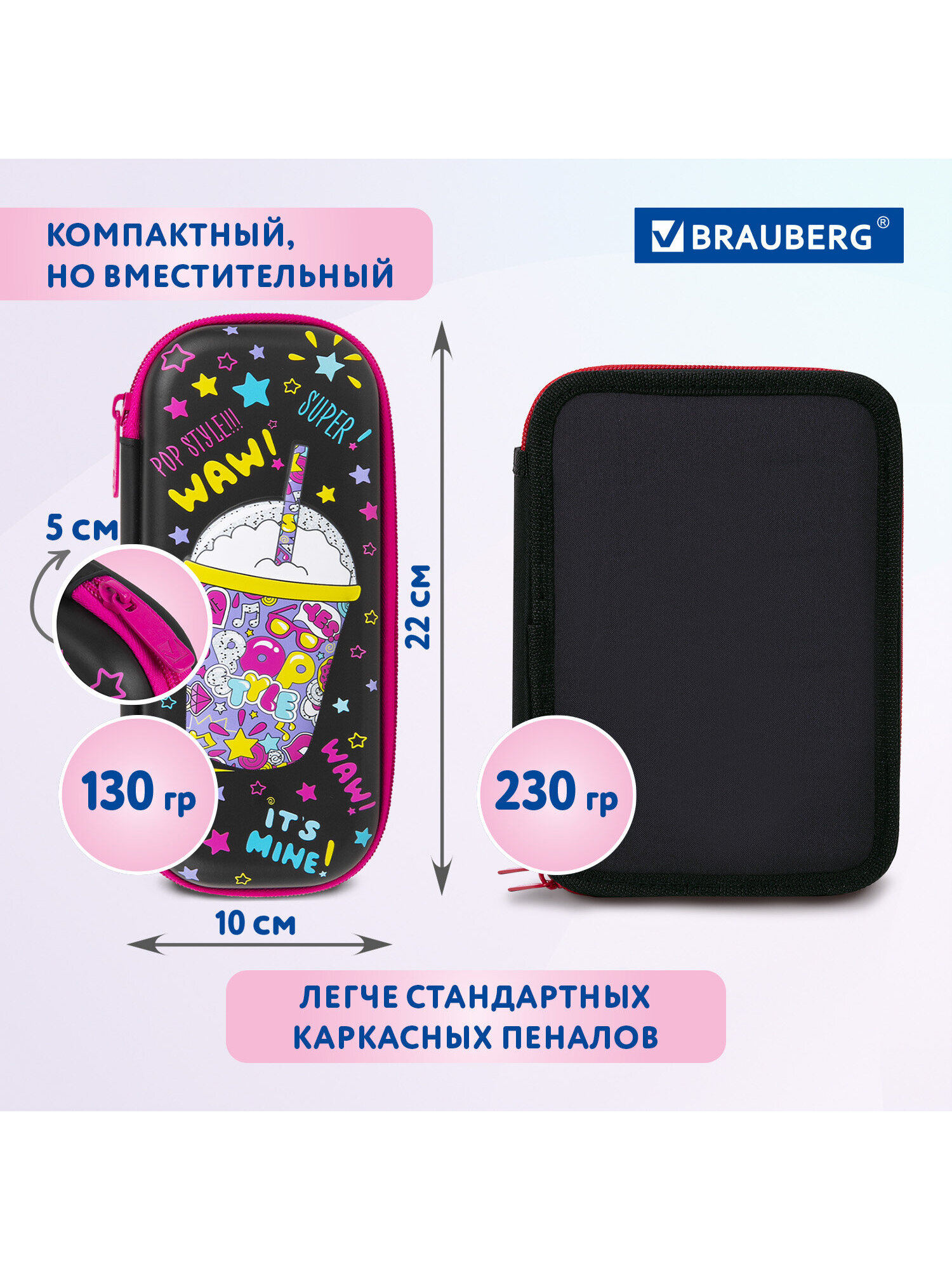 Пенал Brauberg поп стиль - фото 5