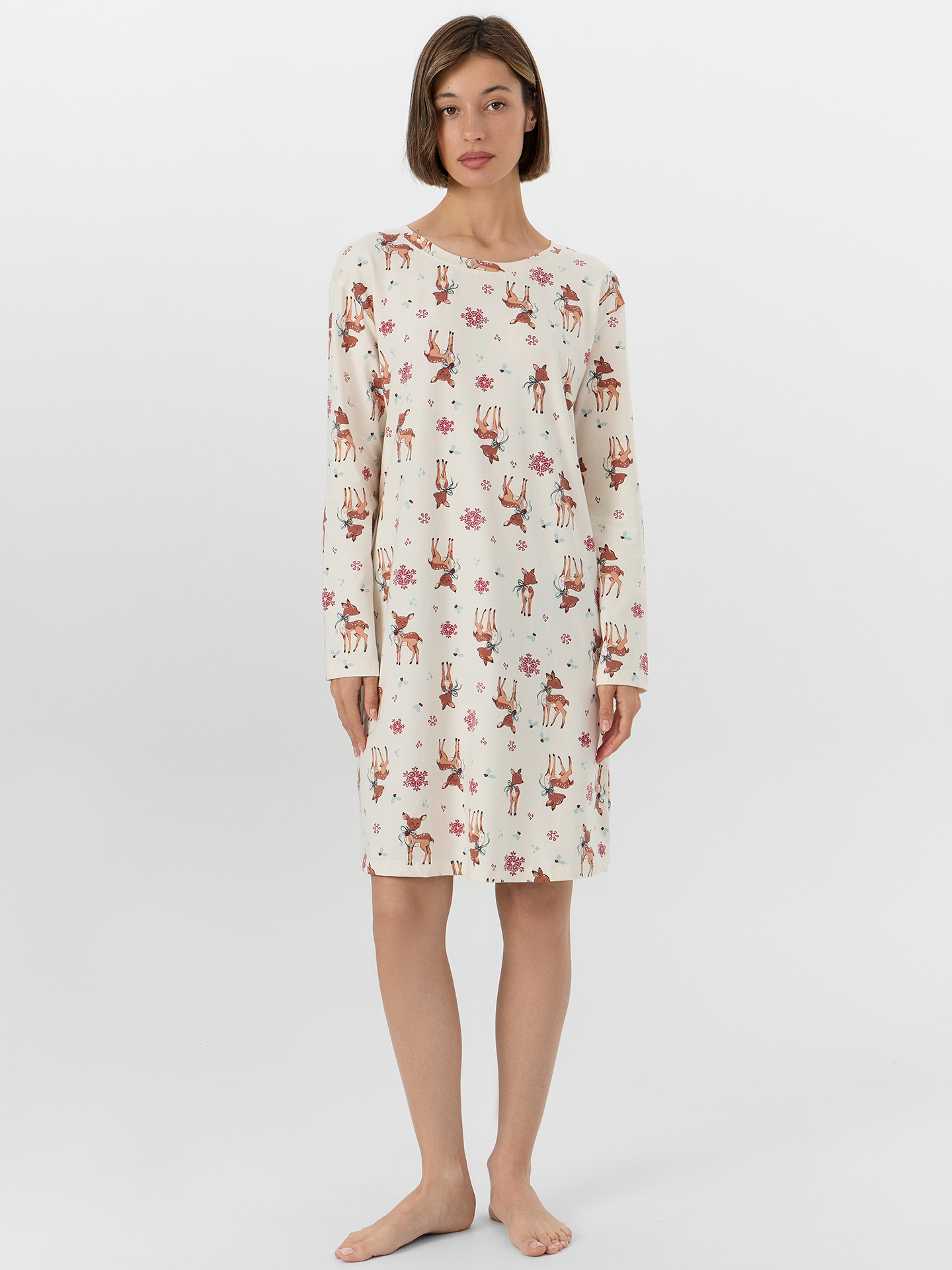 Сорочка ночная Mark Formelle (Марк Формэль) 572388/олени на молочном - фото 1