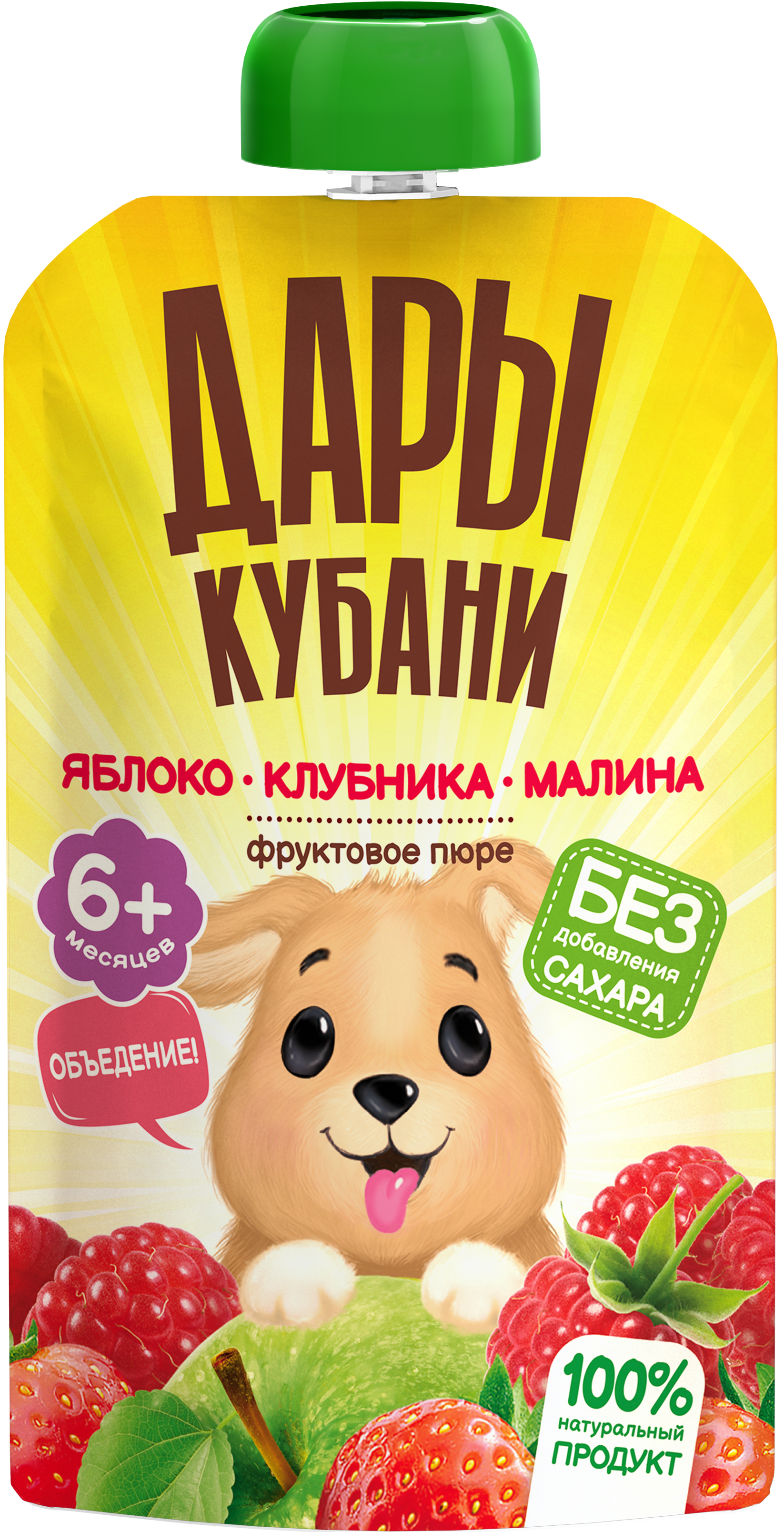 Пюре Дары Кубани Яблоко-Клубника-Малина с 6 мес 90 г 12 упак. - фото 2