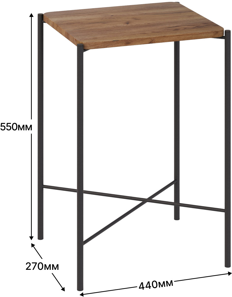 Стол журнальный SLINE Лори Вяз браун - фото 11