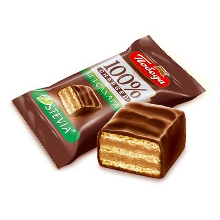 Конфеты Победа вкуса вафельные в горьком шоколаде без сахара Чаржед 1500г