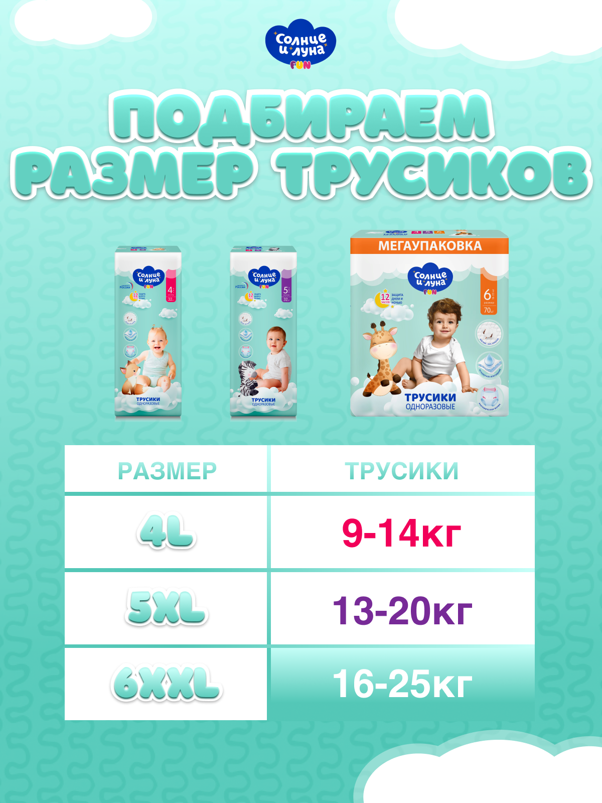 Трусики Солнце и луна 6 (16-25 кг) 70 шт. - фото 7