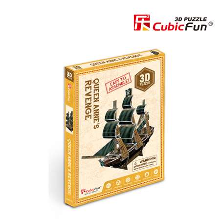 Пазл CubicFun Корабль Месть королевы Анны 3D