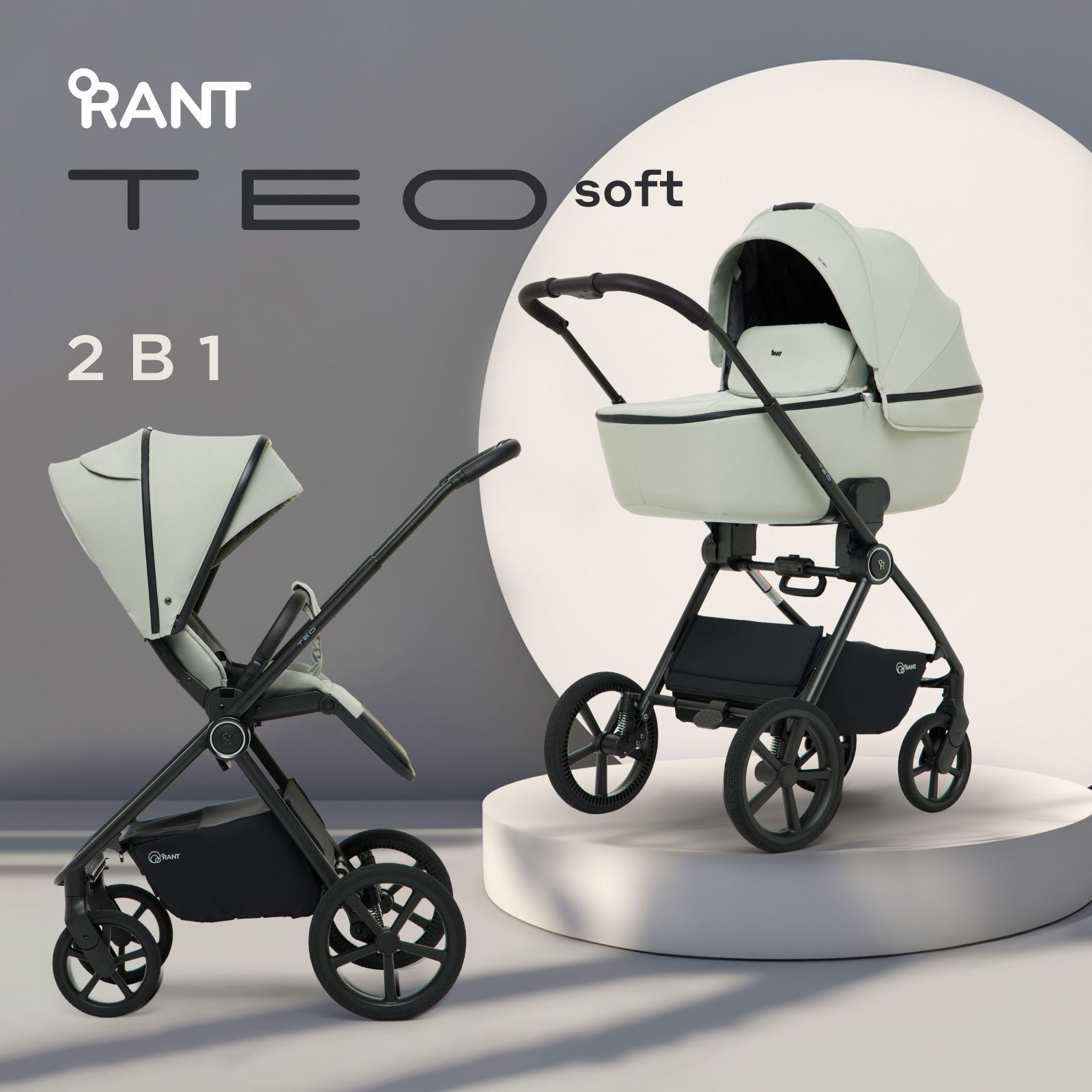 Коляска 2в1 Rant Teo soft зеленый - фото 1