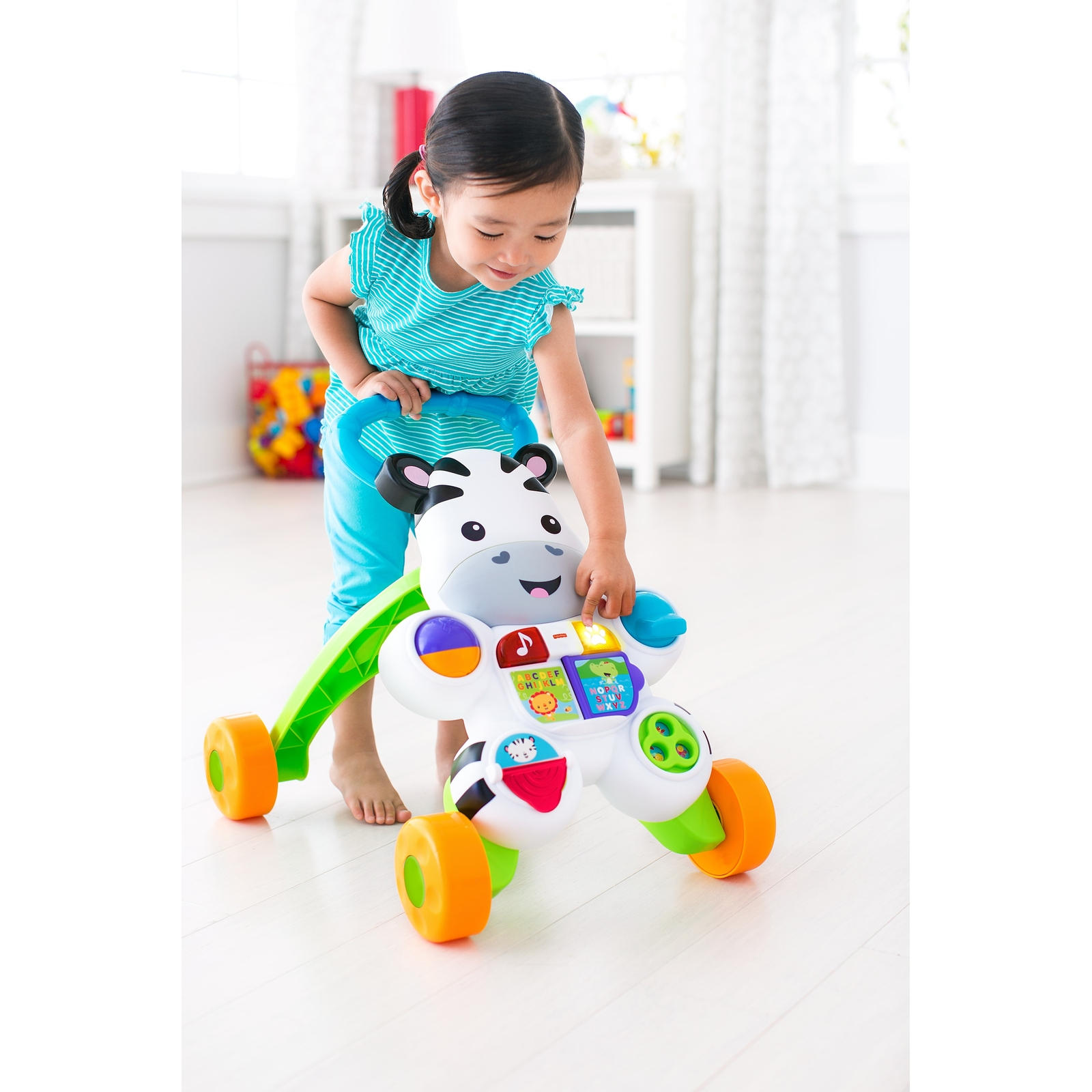 Ходунки Fisher Price Зебра с ручкой - фото 19