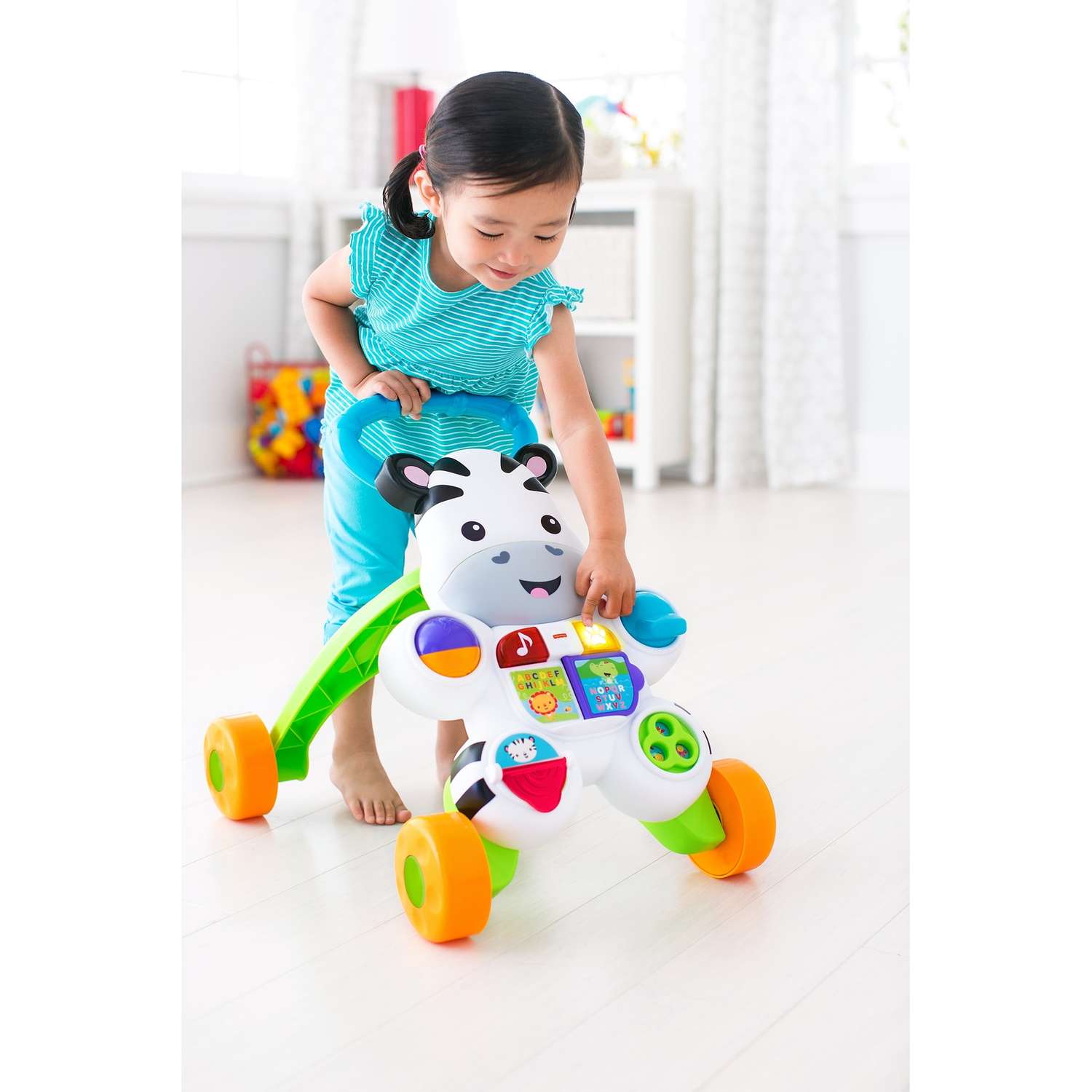 Ходунки Fisher Price Зебра с ручкой - фото 19
