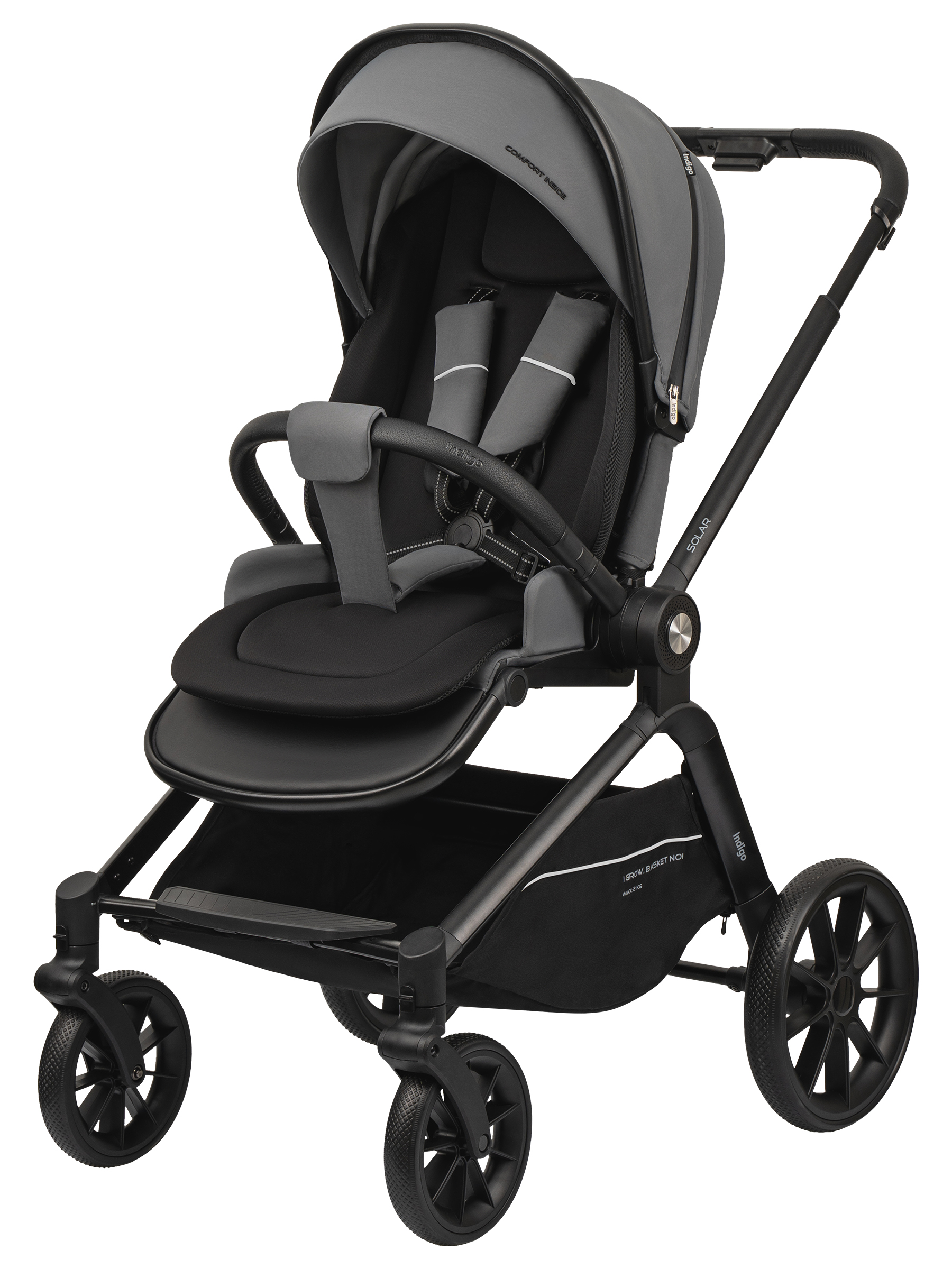Коляска 3в1 Indigo Solar серый - фото 9