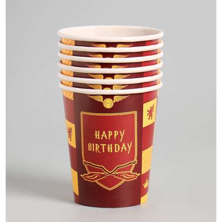 Стакан Страна карнавалия бумажный Happy Birthday цвет красный набор 6 шт 250 мл