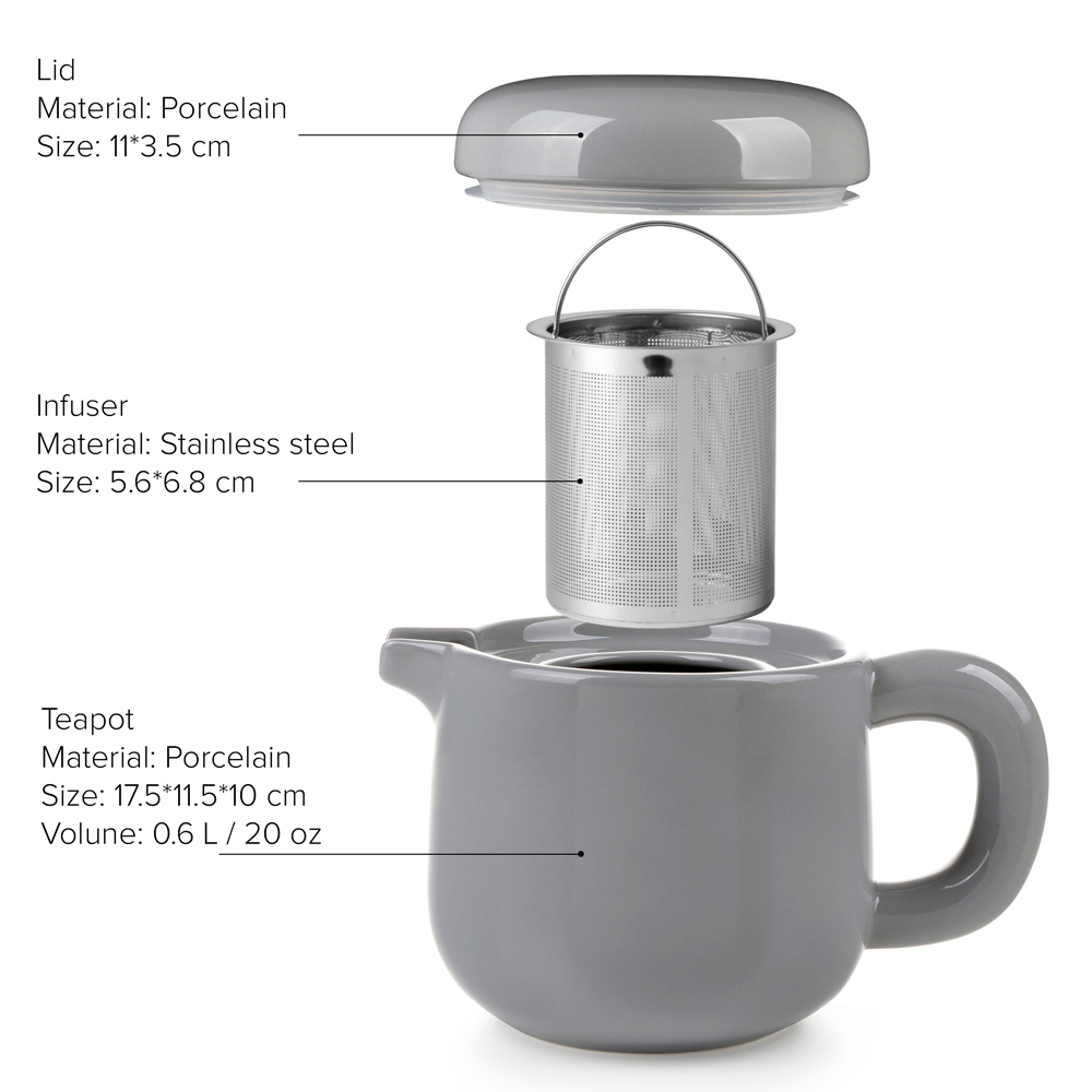 Чайник заварочный Viva Scandinavia Isabella 600мл серый V76448 - фото 2