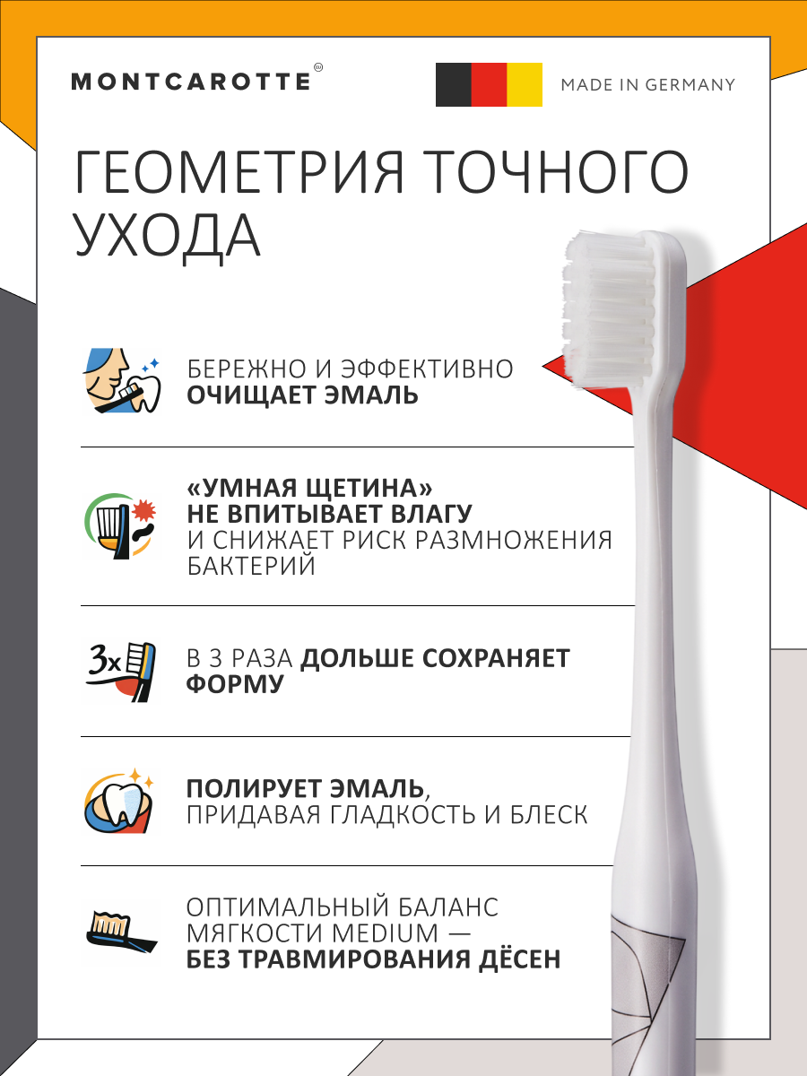 Зубная щетка классическая Montcarotte от 12 лет 1 шт. - фото 3