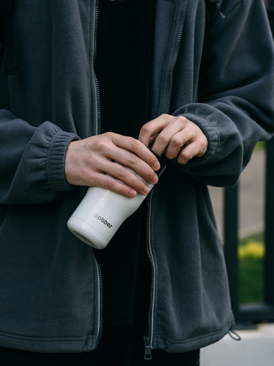 Термокружка 350 мл для напитков Tumbler Bobber белый - фото 4