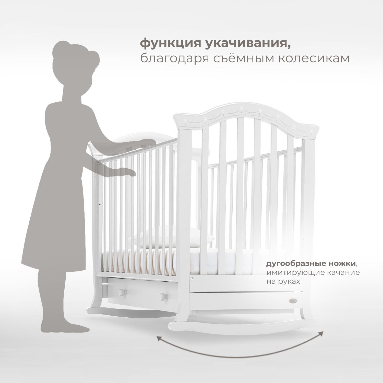 Детская кроватка Nuovita Perla dondolo, без маятника (белый) - фото 3