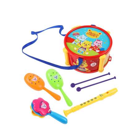 Игрушка музыкальная Наша Игрушка барабаны, флейта, маракас