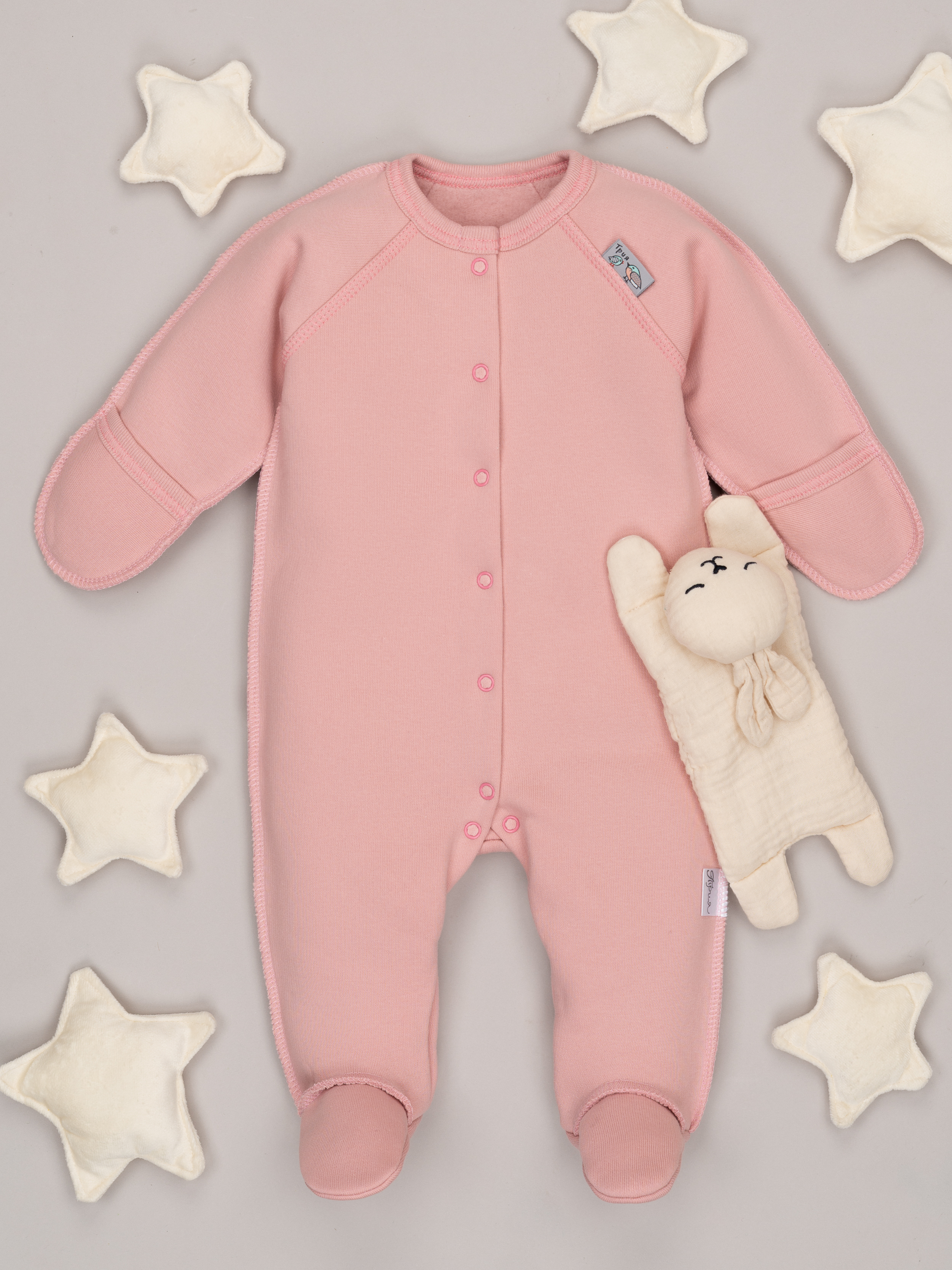 Комбинезон ТРИЯ 1131 футер 3-х нитка св пудра - фото 1